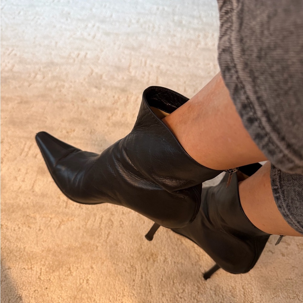 Jimmy Choo Black Leather Ankle Boots